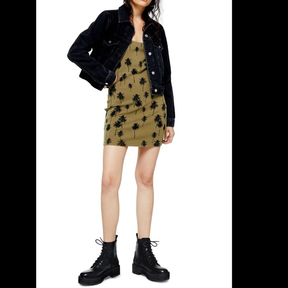 TopShop Palm Print Tunic Tank Dress - Picture 2 of 3